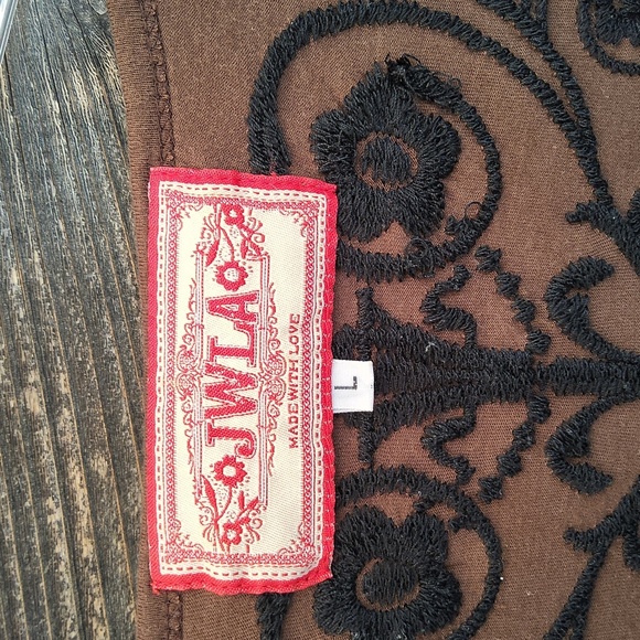 Johhny Was L.A. Brown Dress With Black Embroidery Size Large - Picture 2 of 10